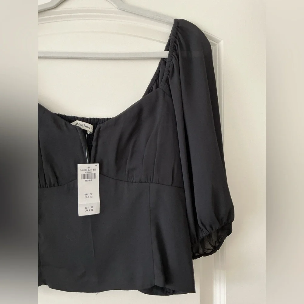 NWT Abercrombie & Fitch Black Blouse - Picture 4 of 7